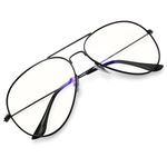 KANASTAL Blue Light Glasses Mens Clear Blue Light Blocking Glasses Womens Metal Frame Clear Lens Anti Blue Light Glasses Filter Gaming Computer - Black Frame Clear Lens