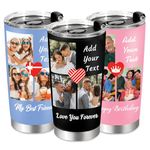 Aeekdook Personalized Tumbler with Photo, 20 Oz Custom Coffee Tumbler Gifts for Dad Mom, Personalized Photo Mug for Men Women, Personalized Coffee Mug Customized for Birthday Gift