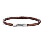 ChainsHouse Brown Braid Leather Woven Bracelet for Men Women Bangle Bracelets Leather Wristbands 20CM