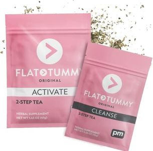 Flat Tummy Tea | All-Natural Detox Tea to Help with Bloating, Maintain Immune System and Boost Energy - 2 Step Metabolism Boosting Teatox System (28 Day Cleanse)