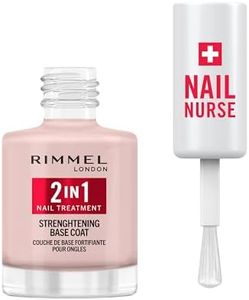 Rimmel London, Nail Care Base & Rinforzante 2 in 1, Protegge e stimola la crescita, Formula Vegana ad Asciugatura Rapida, con Estratto di Sedano, Biotina e Ametista, 12ml