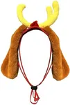 Luvfamday Antler Dog Headband with Dog Ears Deer Horn Dog Headpiece Ajustable Elastic Band Reindeer Costume Accessories Christmas Halloween Party Favors Dogs, Antler Headpiece With Elastic Band