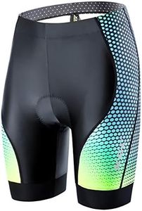 XGC Women's Quick Dry Cycling Shorts/Bike Shorts And Cycling Underwear With High-Density High-Elasticity And Highly Breathable 4D Sponge Padded, Black_green, S