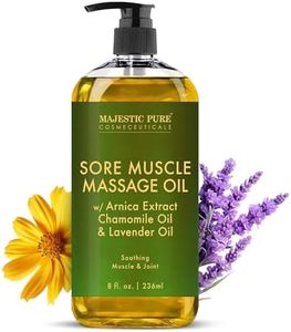 MAJESTIC PURE Arnica Sore Muscle Massage Oil for Massage Therapy - Natural Oil with Lavender and Chamomile Essential Oils - Multipurpose Instant Absorption Full Body Massage Oil - 8 fl. oz