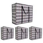 Heavy Duty Extra Large Moving Bags, 168L Jumbo Organizer Storage Bags With Durable Zipper, Water Resistant Totes, Carrying Bag, Camping Bag for Clothes, Bedding, Comforter, Pillow, Moving(Set of 4)
