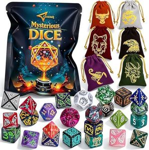 CiaraQ Polyhedral Dice Set - DND Role Playing Dice for Dungeons and Dragons RPG Table Games, Random Color, 7pcs
