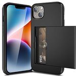 ACOCOBUY Compatible with iPhone 14 Plus Case Shockproof Wallet Case for iPhone 14+ Plus Case with Card Holder Protective Dual Layer Armor Phone Case Rubber Bumper Phone Cover for iPhone 14 Plus Black