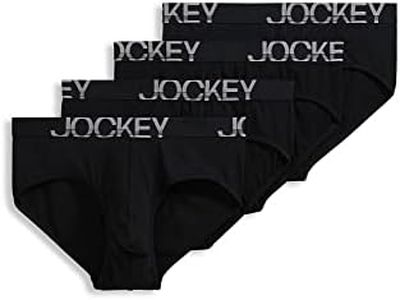 Jockey Men's Underwear ActiveStretch Brief - 4 Pack, Black, M