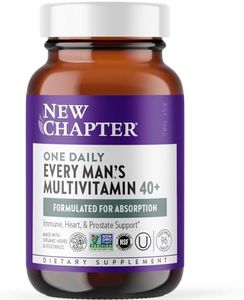 New Chapter Men's Multivitamin 40 Plus for Energy, Heart, Prostate + Immune Support with Fermented Nutrients - Every Man's One Daily 40+, Made with Organic Vegetables & Herbs, Non-GMO - 96 ct