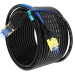 YSONG Cat 8 Ethernet Cable 50ft,High Speed 40Gbps,2000Mhz,26AWG,Gold Plated RJ45 Connector,for Outdoor&Indoor Weatherproof UV,for/PC/Modem/Router/Gaming,Faster Than Cat7/Cat6/Cat5