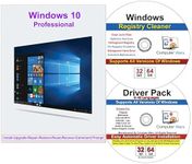 9th & Vine Compatible with/Replacement for Windows 10 Professional 32/64 Install, Recover, Restore, Repair DVD Plus Drivers Pack and Registry Cleaner, 3PK