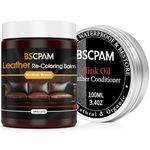 BSCPAM Leather Recoloring Balm & Mink Oil Leather Conditioner kit, Leather Color Repair Kits for Couches, Leather Couch Paint Scratch Repair for Furniture Car Sofa Shoes Leather Dye-Medium Brown