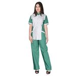 SARAF Unisex Maxi Dress (7402C-S_white/green_S)
