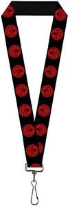 Buckle Down unisex-adult Marvel Avengers Lanyard - 1.0" - Hydra Logo Black/Red Key Chain - multi - One Size