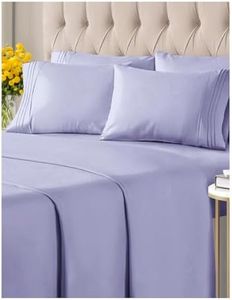 Cal King 6 Piece Sheet Set - Breathable & Cooling Sheets - Hotel Luxury Sheets - 1 Flat Sheet, 1 Fitted Sheet & 4 Pillowcases - Deep Pocket - Easy Fit, Soft & Wrinkle Free - Cal King Lavender Sheets