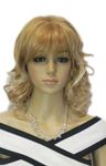 QIYUN.Z Medium Shoulder Length Wavy Curly Blonde Brown Mix Hair Full Cosplay Anime Costume Wig