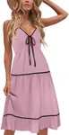 ECOWISH Women Tie Front Dress: Summ