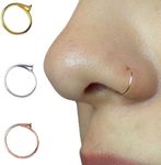 20g 7mm - 9mm 14k Gold Filled Adjustable Hoop Nose Ring - 20 Gauge 7-9MM (20g 7mm - 9mm, 14k Gold Filled)