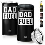 SANDJEST 4-in-1 Dad Tumbler Gifts for Dad from Daughter Son - 12oz Dad Fuel Can Cooler Tumblers Travel Mug Cup - Stainless Steel Insulated Cans Coozie Christmas, Birthday, Father's Day Gift for Daddy