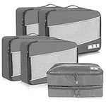 Voniry 6 set Packing Cubes Waterproof Mesh Travel Luggage Bags Organizer Durable Travel Accessories(Grey)