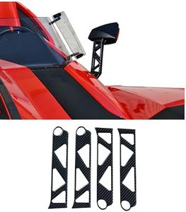 Carbon Fiber 4PCS (2 Pair) Peel & Stick Side View Mirror Upper Arm Trim for Polaris Slingshot 2015-2026