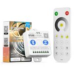 BTF-LIGHTING 4 Zones 2.4GHz Dimming RF Remote RB1 & SP530E WiFi Bluetooth Controllers Kit Support FCOB COB SMD PWM or SPI Single Color LED Strip DC5V DC12V DC24V