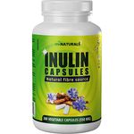 miNATURALS Pure Inulin Fiber Capsules 300 Veggie Caps Made from Chicory Root, Helps Promote Constipation Relief, Improves Gut Health