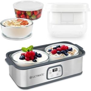 Ultimate Probiotic Yogurt Maker Bundle - Comes with the Ultimate Yogurt Strainer & 2 Extra Containers - Make Trillions of Live Probiotics from Home & Make Greek Yogurt