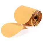 SPEEDWOX 100 Pcs 100 Grit Sandpaper Roll 6 inch Round Sanding Discs Adhesive Back PSA Sticky Back No Hole Stick and Sand Sandpaper for Wood, Auto Body Repair, Marine, Paint, Metal and Plastics