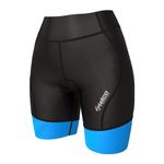 Zimco Active Womens Triathlon Shorts Womens Tri Shorts Triathlon Shorts Women 7" Triathlon Training Tri Shorts Swim Bike Run (Black/Aqua, 2XL)