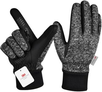 MOREOK Winter Gloves -10°F 3M Thinsulate Warm Gloves Bike Gloves Cycling Gloves for Driving/Cycling/Running/Hiking-DEEP Gray-M