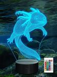 Ammonite Axolotl Night Light, Mexican Salamander Fish 3D Illusion lamp for Kids, 16 Colors Changing with Remote, Kids Bedroom Decor as Xmas Holiday Birthday Gifts for Boys Girls