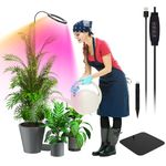 YUYMIKA Grow Lights for Indoor Plants, Full Spectrum Plant Light, Brightness Adjustable LED Growing Lamp with Stand, 3/9/12H Auto On/Off Timer, Idea for Large Small Plant Light (Black)