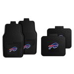 Fanmats Buffalo Bills Set of 4 Car Mats for Cars, SUV, Pickups - All Weather Technology Protection, Deep Reservoir Design, Universal Fit - 3D NFL Team Logo - 29”x17” Front - 14” x 17” Rear Mat