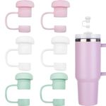 Ymccool 6Pcs Straw Topper Cap for Stanley Tumbler 40-20 oz, 0.4in 10mm Soft Silicone Straw Covers for Stanley Cup Accessories, Dust-Proof and Leak-Proof Reusable Drinking Straw Tips Lids