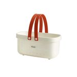 kamuavni Shower Basket For Toys,Plastic Bathroom Storage Basket with Handle, Shower Caddies Bins for Storing Bathroom Body Wash, Shampoo, Conditioner, Lotion- 12.4 * 6.14 * 7inch - White