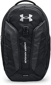 Under Armour Adult Hustle Pro Backpack , Black (001)/Metallic Silver , One Size Fits All