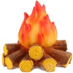 POPETPOP 3D Fake Fire Artificial Fires Fake Flame : 3D LED Fake Fire Pit Firewood Lamp Battery Operated Artificial Campfire for Camping Halloween Party