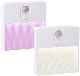 Shenzhi Tech RGB Motion Sensor Night Light, USB Rechargeable LED Wall Lamp, Wireless Magnetic Cabinet Lights for Bedroom Wardrobe Kitchen Hallway Stair Toilet Bathroom (2)