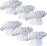 adhyah TrendyUniform Chef Hat for Hotel, Café Restaurant Different Color Made Adjustable of Cotton Blended Fabric. (White, 6)