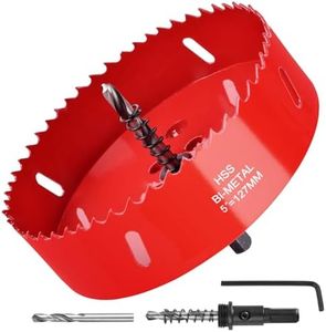 5 Inch / 127mm Hole Saw for Wood, Plastic Board, Ceiling,Drywall, and Metal Sheet - HSS Bi-Metal Hole Cutter with Pilot Drill Bit