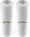 Modern Innovations 15 Inch Clear Stretch Wrap Replacement Roll (2 Refill Rolls-2000 Feet) No Handle, Shrink Wrap for Moving, Packing Supplies for Wrapping Furniture, Plastic Pallet Cling