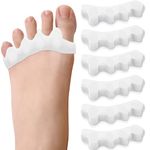 Ballotte Premium Toe Spacers (White 6 Pack) | Toe Separators for Feet - Toe Spreader & Foot Stretcher | Big Toe Straightener, Bunion Corrector, and Hammer Toe Corrector for Men and Women