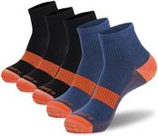 JFXPOWER Copper Plantar Fasciitis Socks-Compression Socks Brace Support Foot Pain Relief Athletic Socks for Men Women 5 Pair, Black 3 + Navy Blue 2, Small-Medium