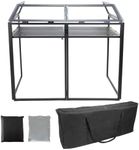 Foldable DJ Booth Stand with White and Black Lycra Scrim Covers and Carry Bag