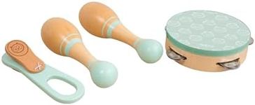 Owl & Fox Wooden Musical Instruments Set for Babies and Toddlers, Tambourine, Clapper & Maracas, Interactive Musical Toys for ages 12 Months -7 Years, Traditional Wooden Toys