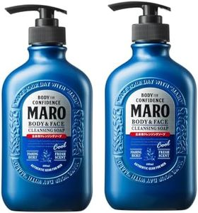 MARO Body & Face Cleansing Soap - Cool Menthol Soap, Fresh Scent Body Wash Soap with Long-Lasting Cooling Sensation - All-in-One Body Wash to Remove Odor | 13.5 oz / 400 ml (2 Pack)