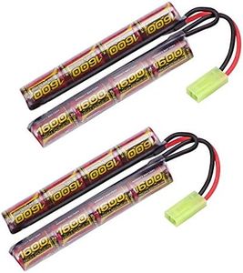 melasta Baterías Airsoft NiMH 9.6V 1600mAh Nunchuk Compatible with Rifle de Aire ICS CA TM SRC JG G36 G y M734, etc. Compatible with Mini Conector Tamiya