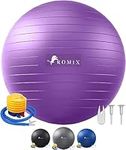 ROMIX Exercise Ball, 55cm 65cm 75cm Anti-burst Extra Thick Birthing Pregnancy Ball with Pump, Fitness Swiss Gym Yoga Ball for Labour Stability Pilates Balance Ball Workout Physical Therapy Home