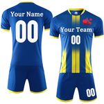 OPUTWDF Custom Soccer Jersey Kids Adult Personalized Soccer Uniforms for Men Women with Any Logo Name Number